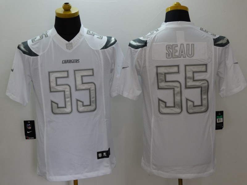 Men's Los Angeles Chargers Junior Seau #55 White Jersey